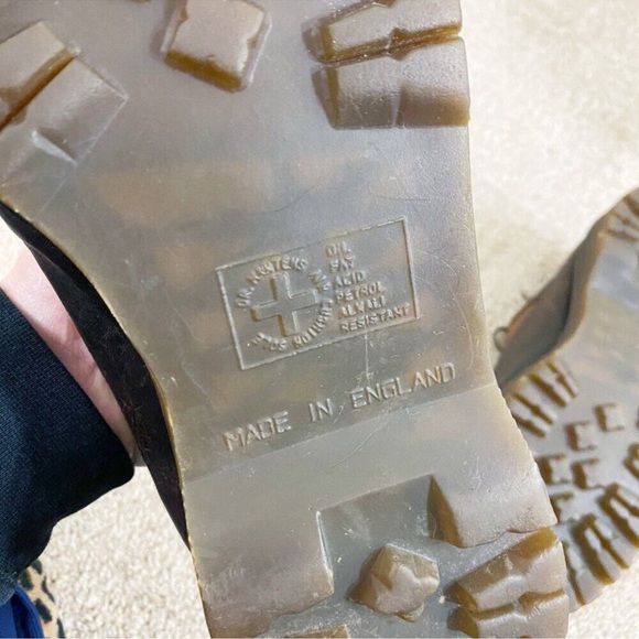 Vintage Dr. Martens Brown Leather Brogue Oxfords w Chunky Soles Lace Up Sz UK 12 - Picture 7 of 9